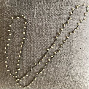J.Crew | Vintage mixed metal and faux pearl ultra long necklace.
